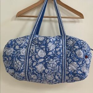 Floral Blue Tote/Duffle Bag